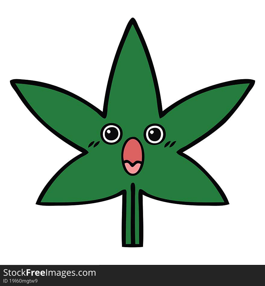 cute cartoon marijuana leaf