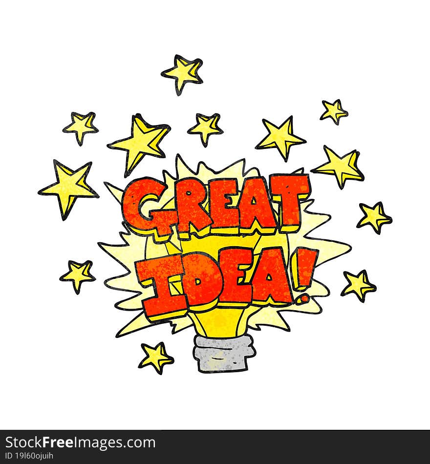 texture cartoon great idea light bulb symbol