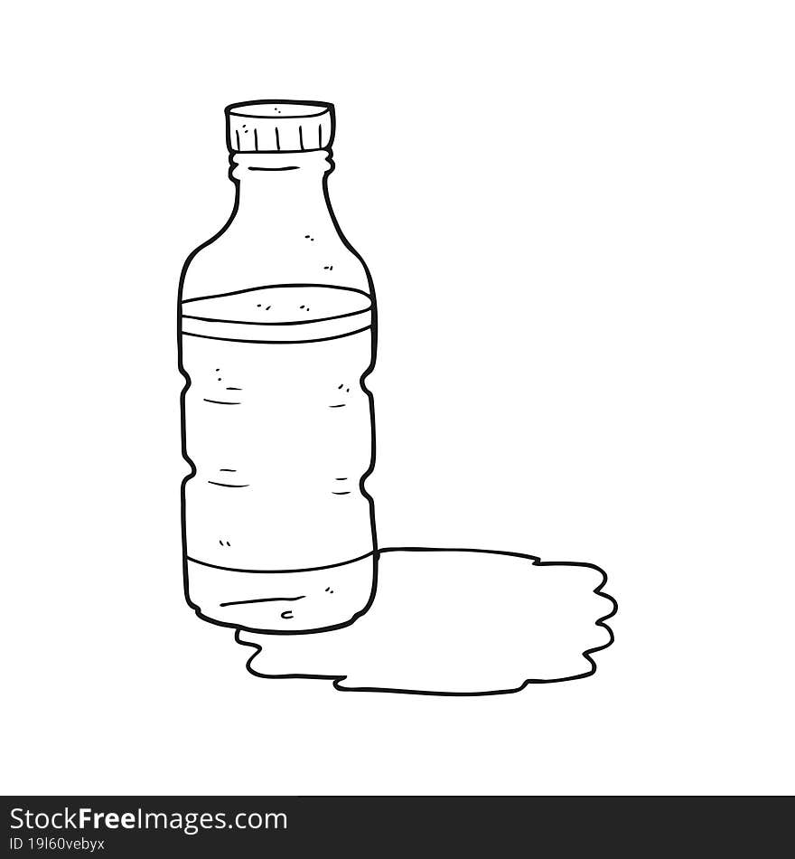 Black And White Cartoon Water Bottle