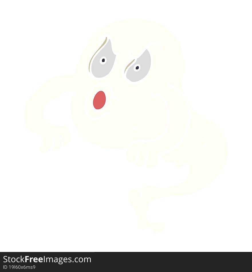 Cartoon Doodle Angry Ghost