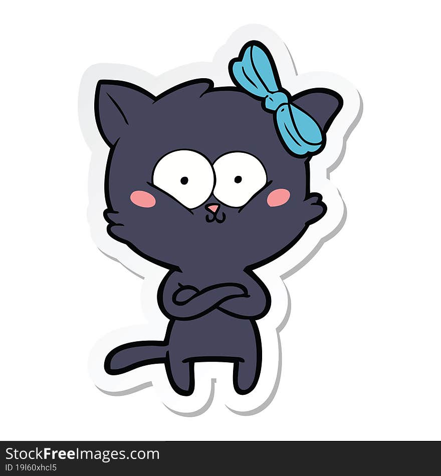 sticker of a cartoon cat