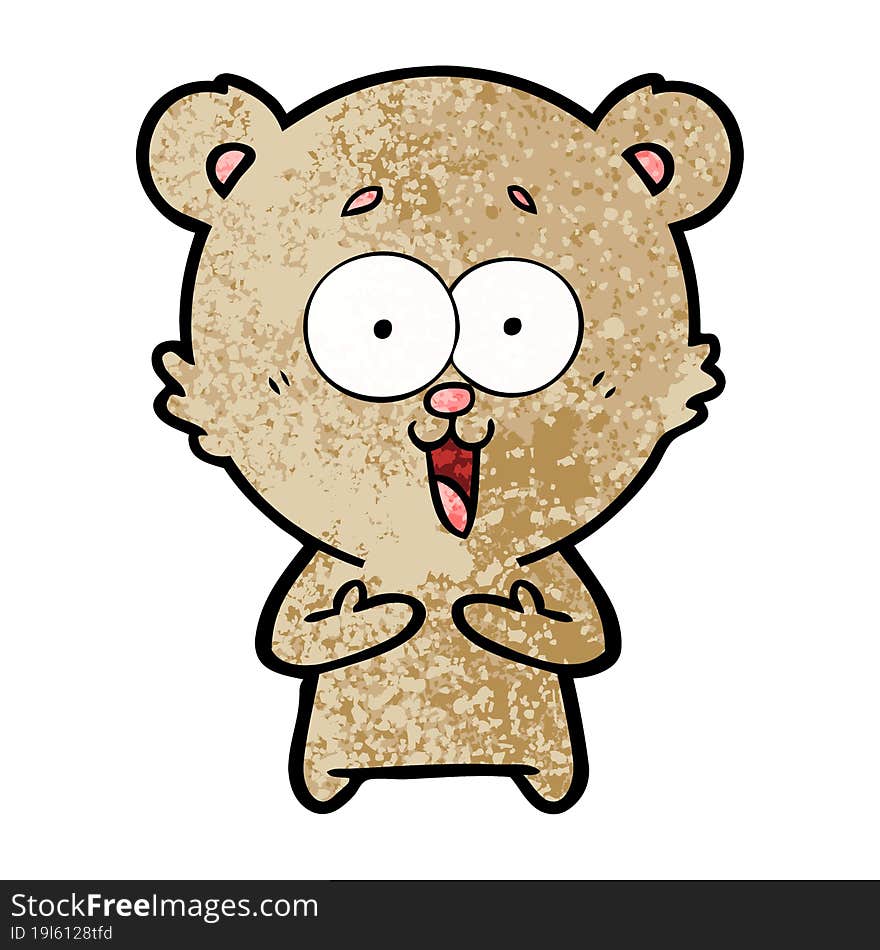 laughing teddy  bear cartoon. laughing teddy  bear cartoon