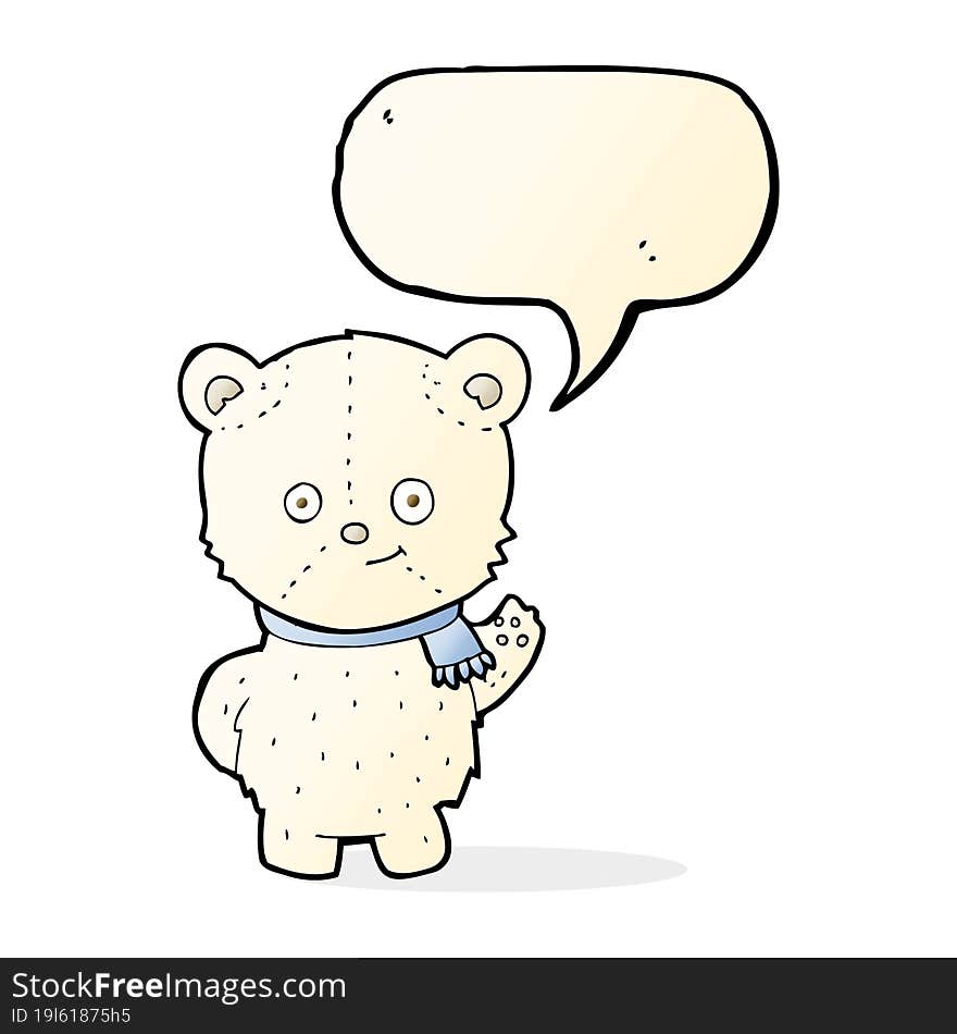 cute cartoon polar bear with speech bubble