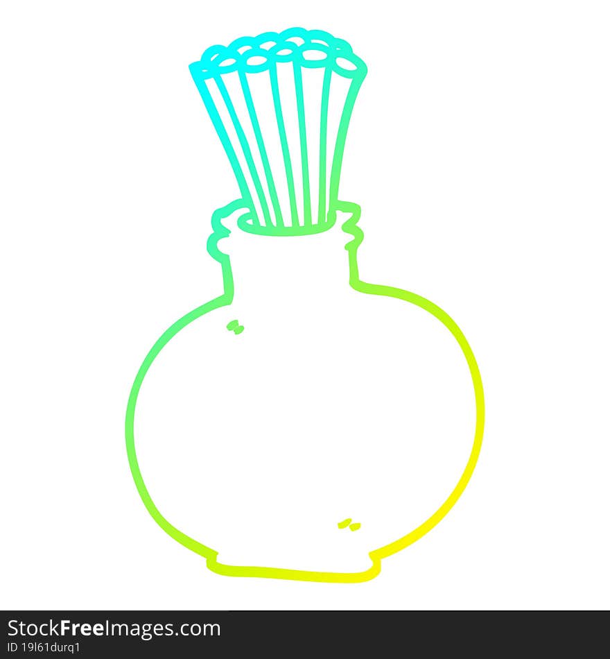 cold gradient line drawing cartoon jar of sticks