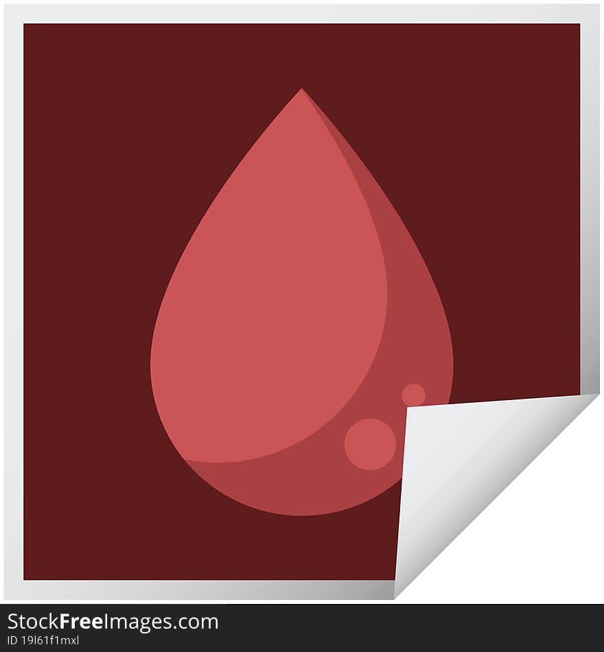 blood drop graphic square sticker