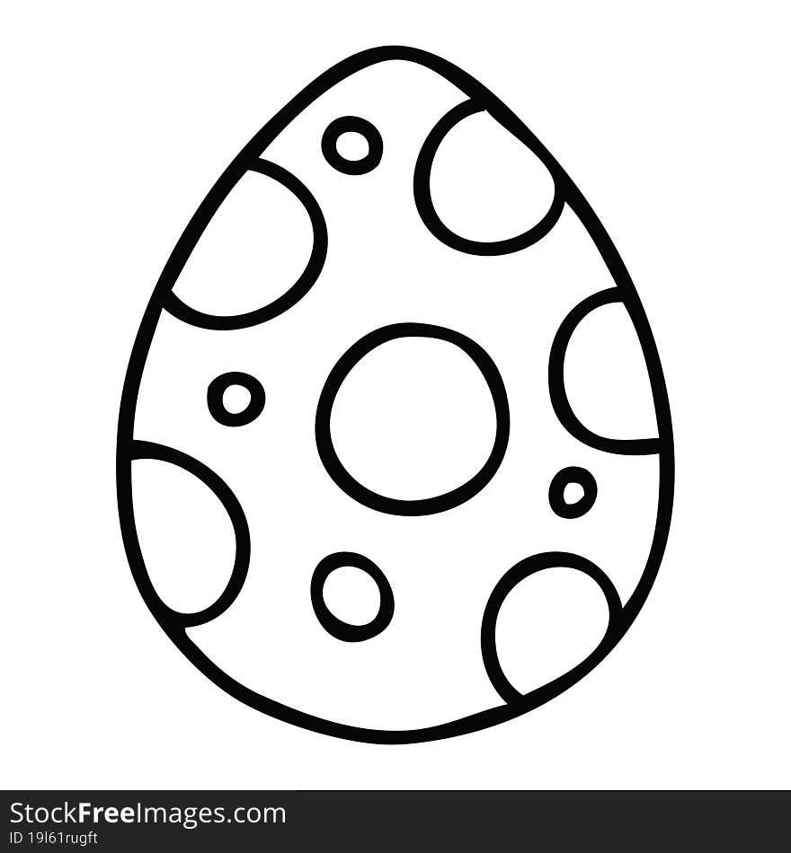 line drawing quirky cartoon easter egg. line drawing quirky cartoon easter egg