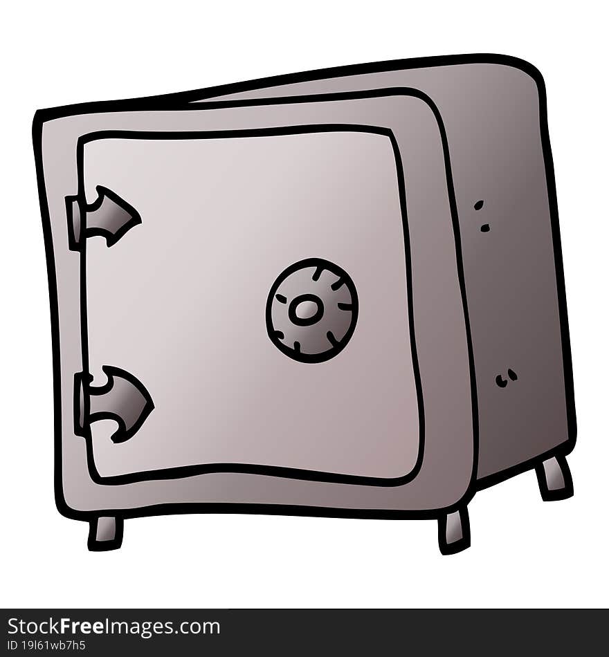 Vector Gradient Illustration Cartoon Old Safe