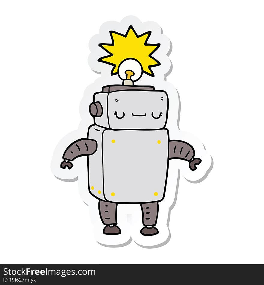 sticker of a cartoon robot