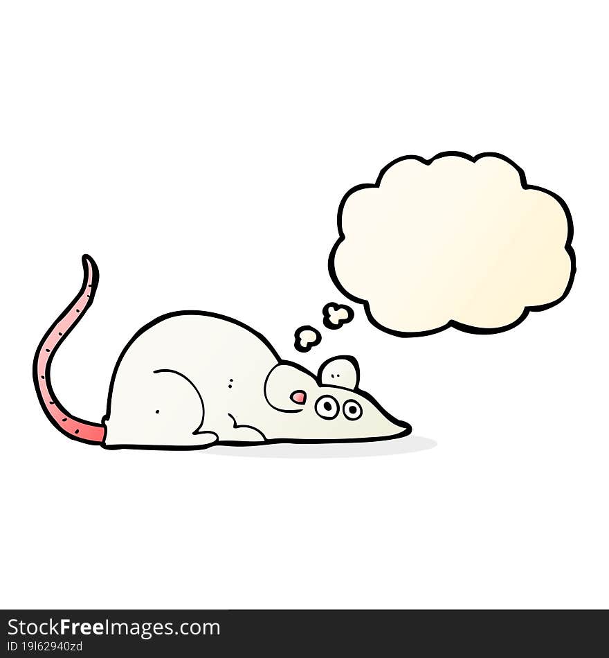 cartoon mouse with thought bubble