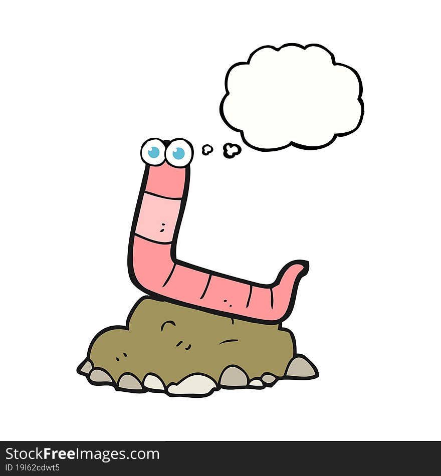 thought bubble cartoon worm