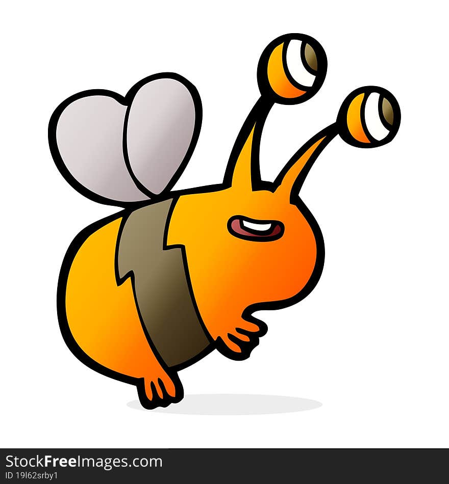 cartoon happy bee