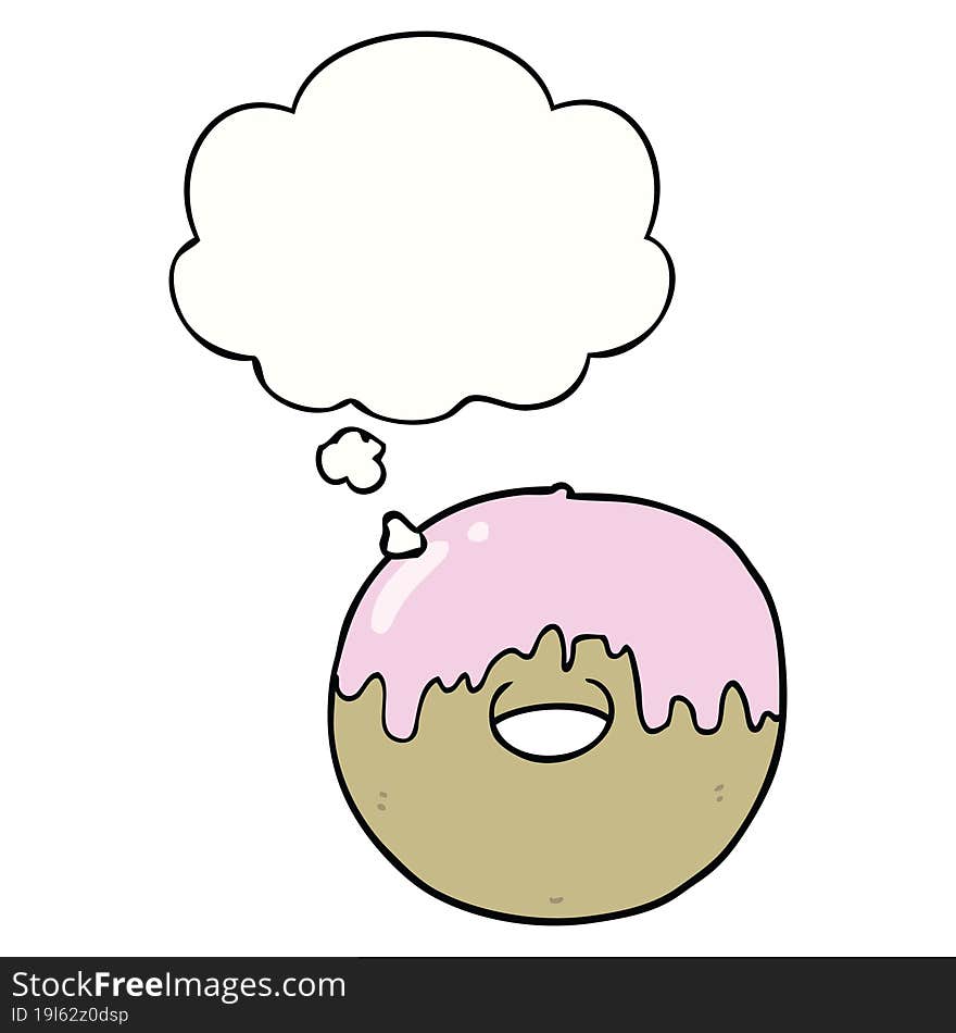 cartoon donut and thought bubble