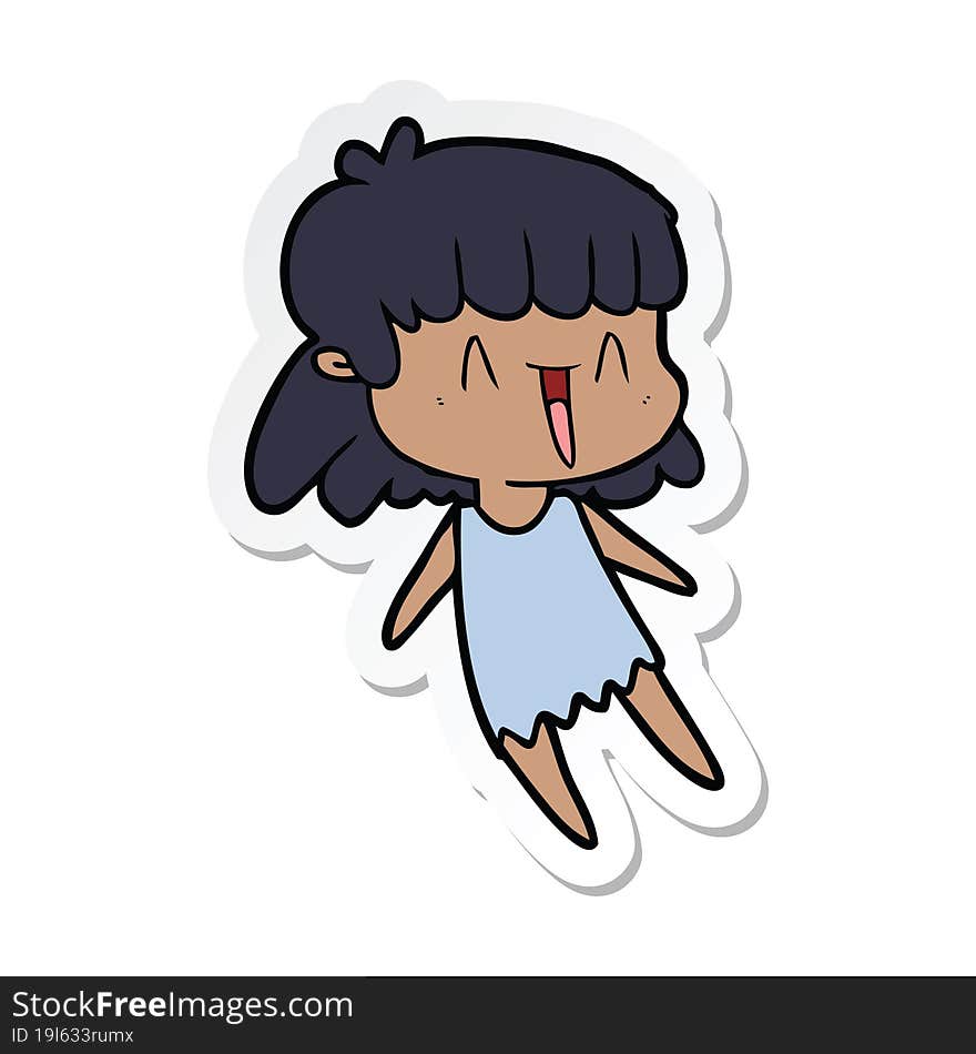 sticker of a cartoon woman