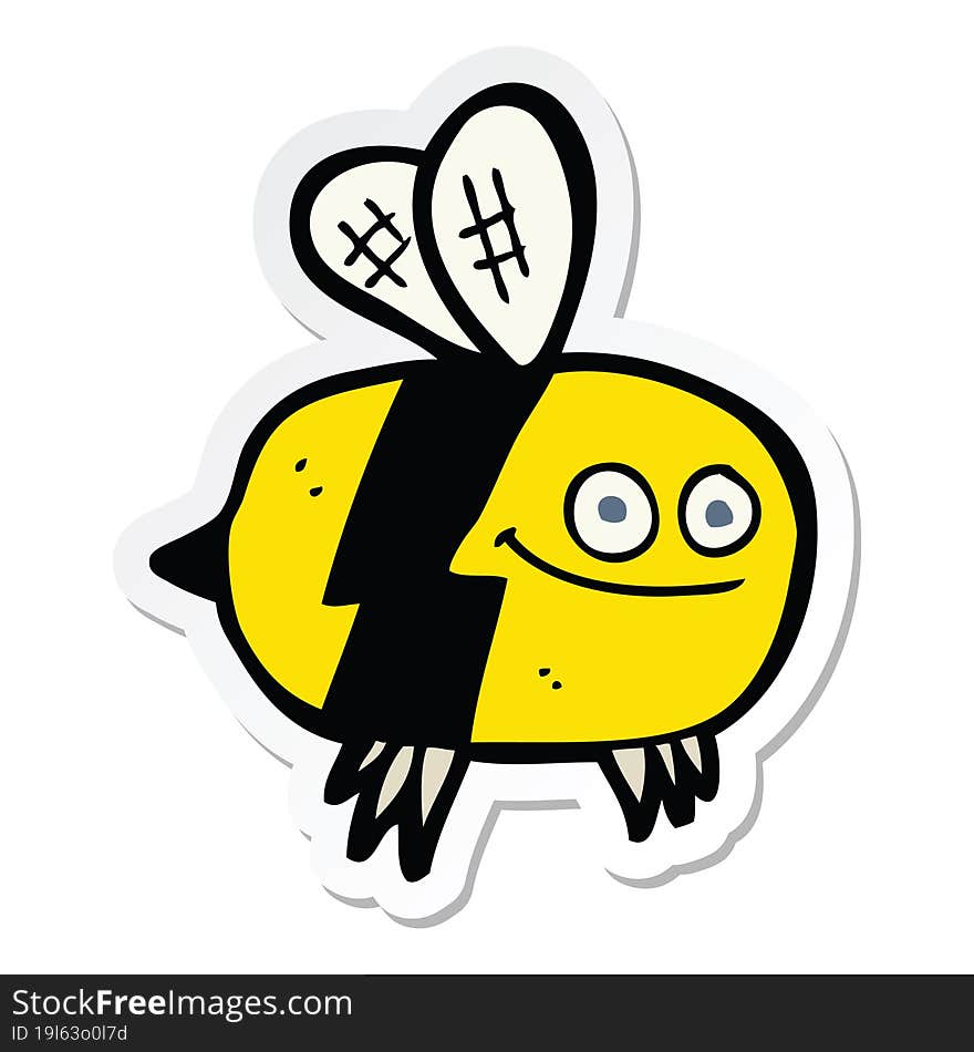 sticker of a cartoon bee