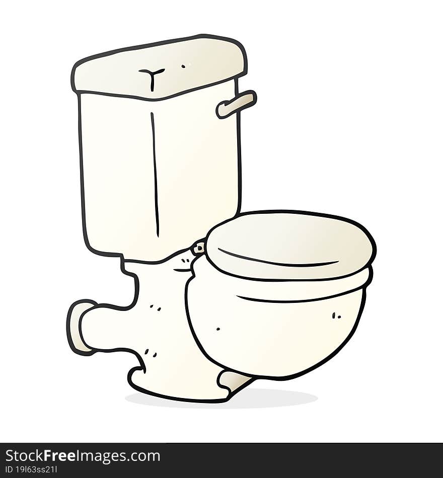 freehand drawn cartoon toilet