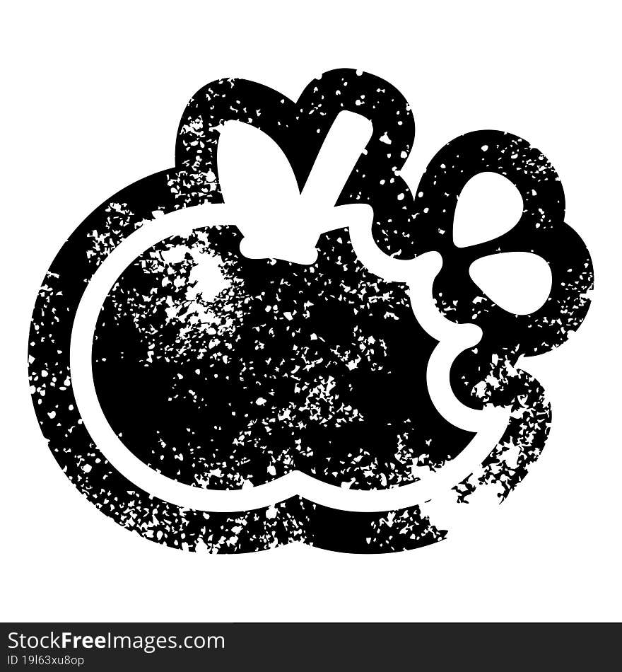 bitten apple distressed icon