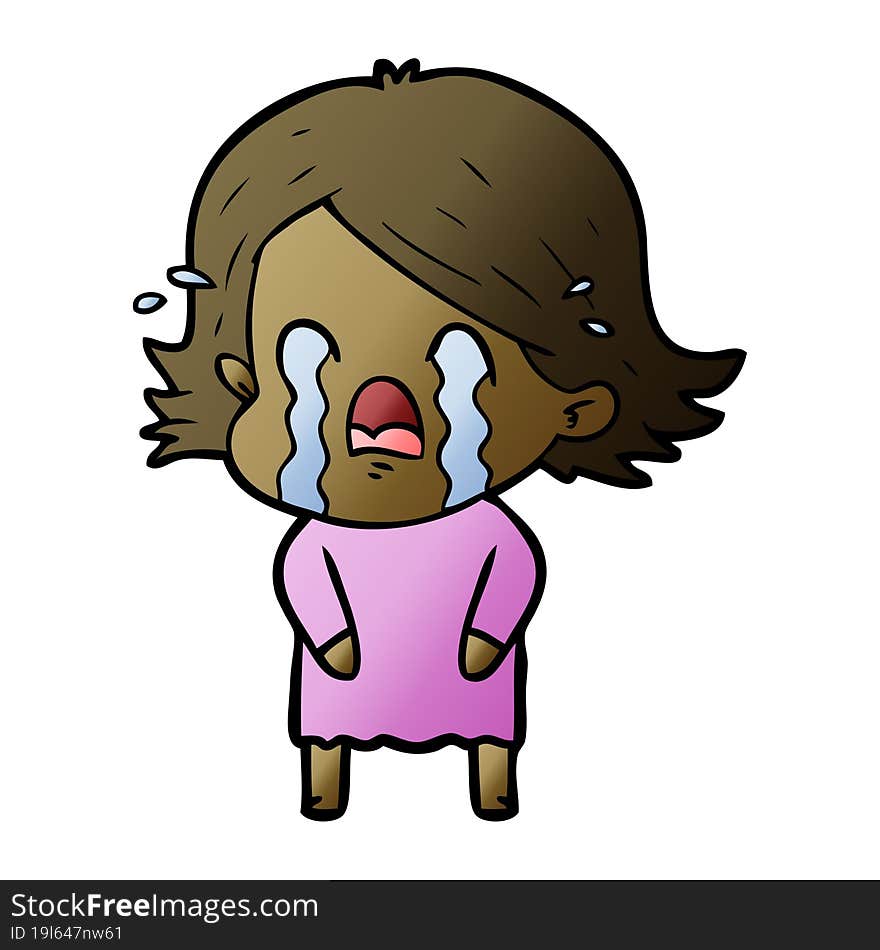 cartoon woman crying. cartoon woman crying