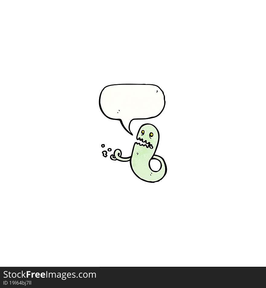 Cartoon Ghost With Speech Bubble