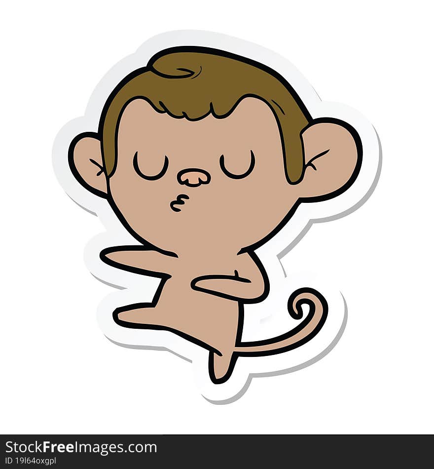 sticker of a cartoon monkey