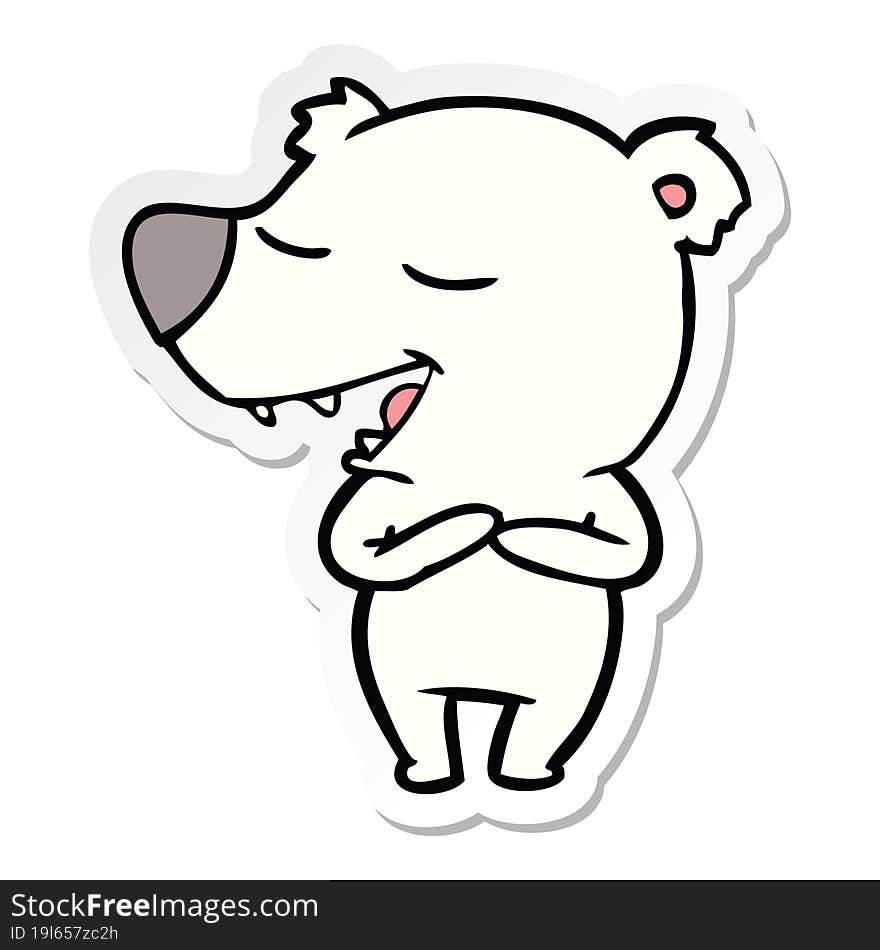 Sticker Of A Cartoon Polar Bear