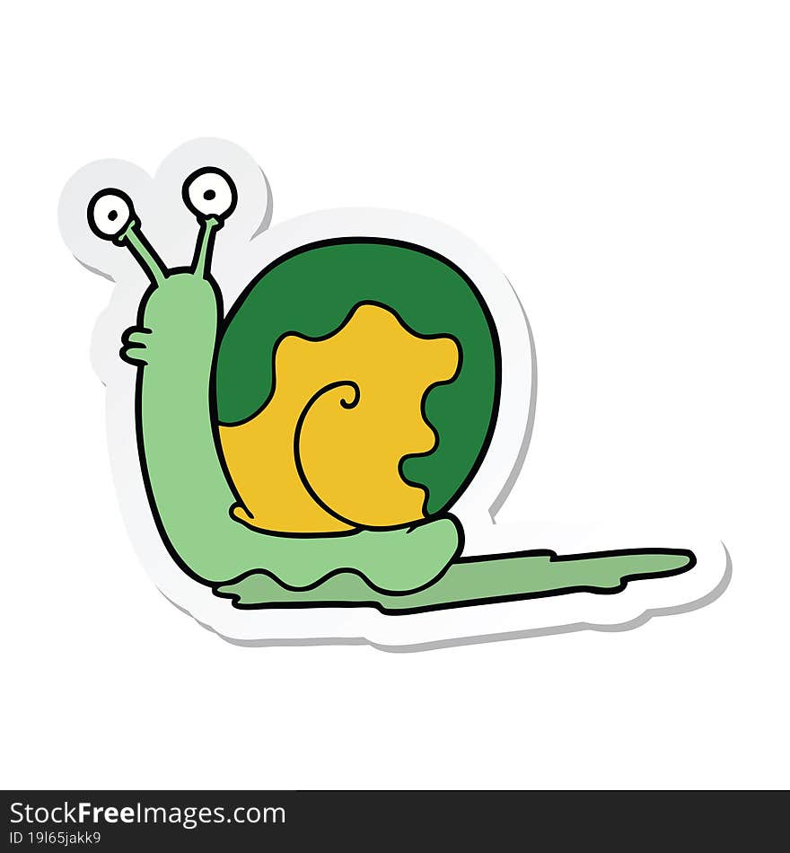 sticker of a cartoon snail