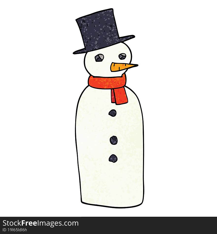 Cartoon Doodle Traditional Snowman