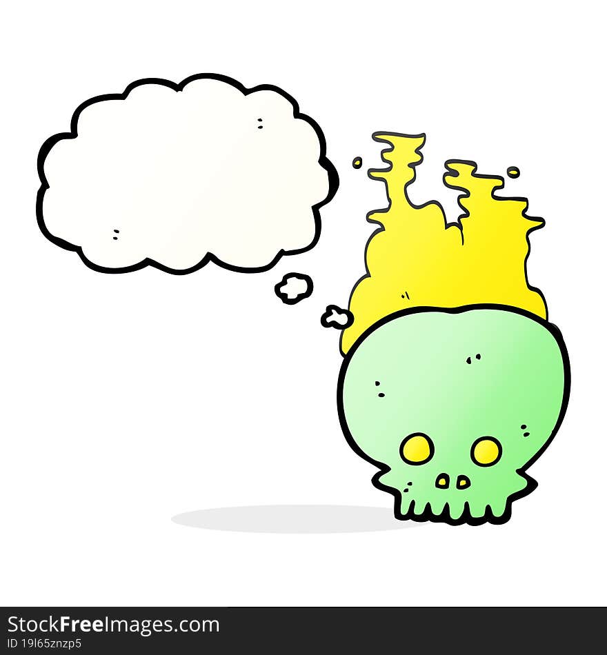 Thought Bubble Cartoon Steaming Skull