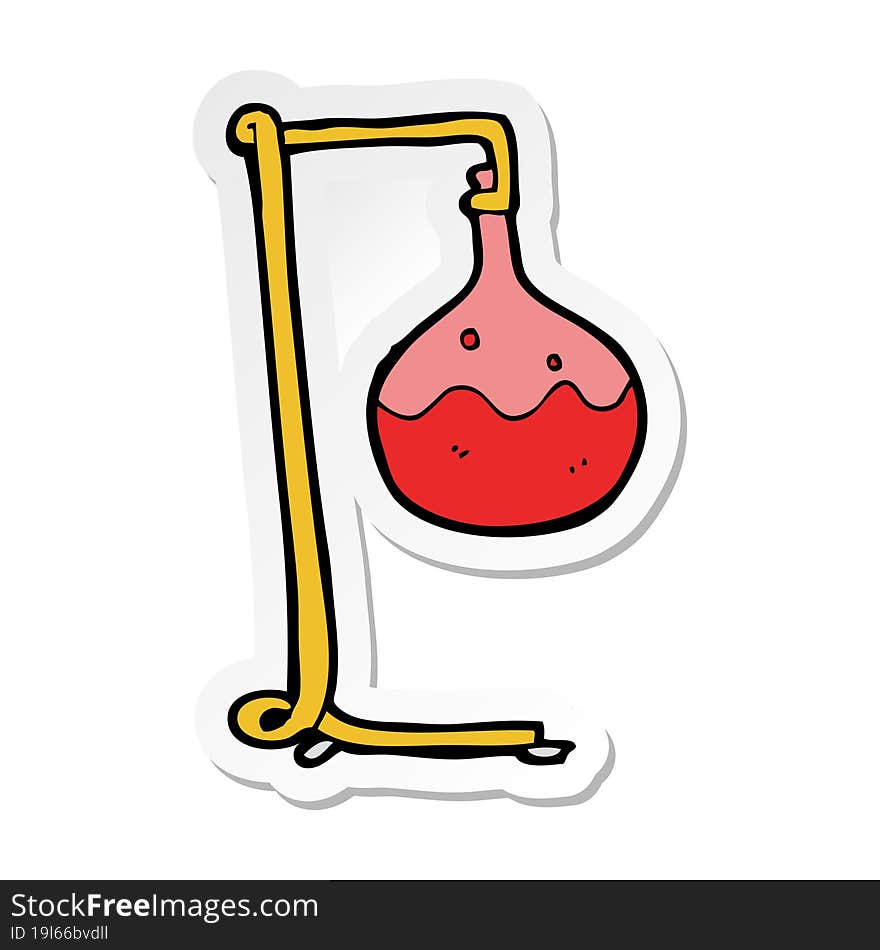 sticker of a cartoon science experiment