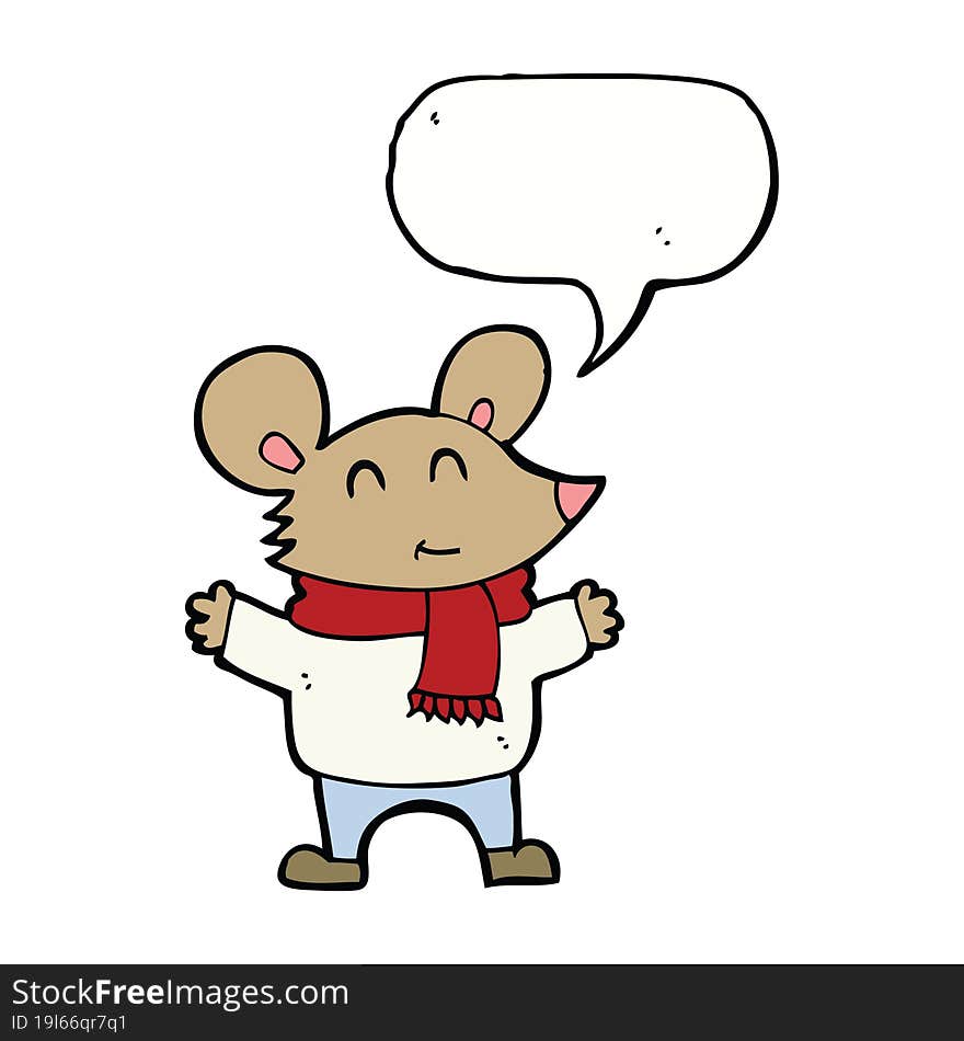 cartoon mouse with speech bubble