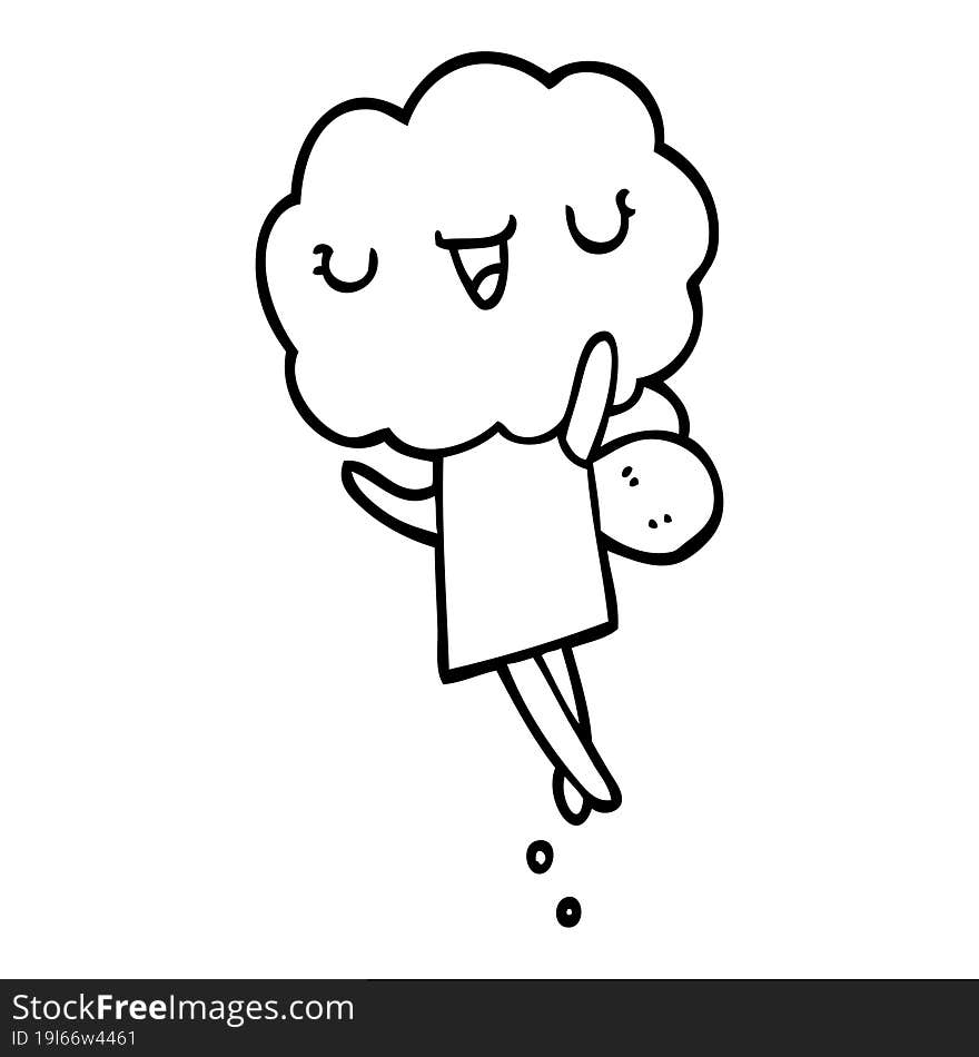 cute cartoon cloud head creature