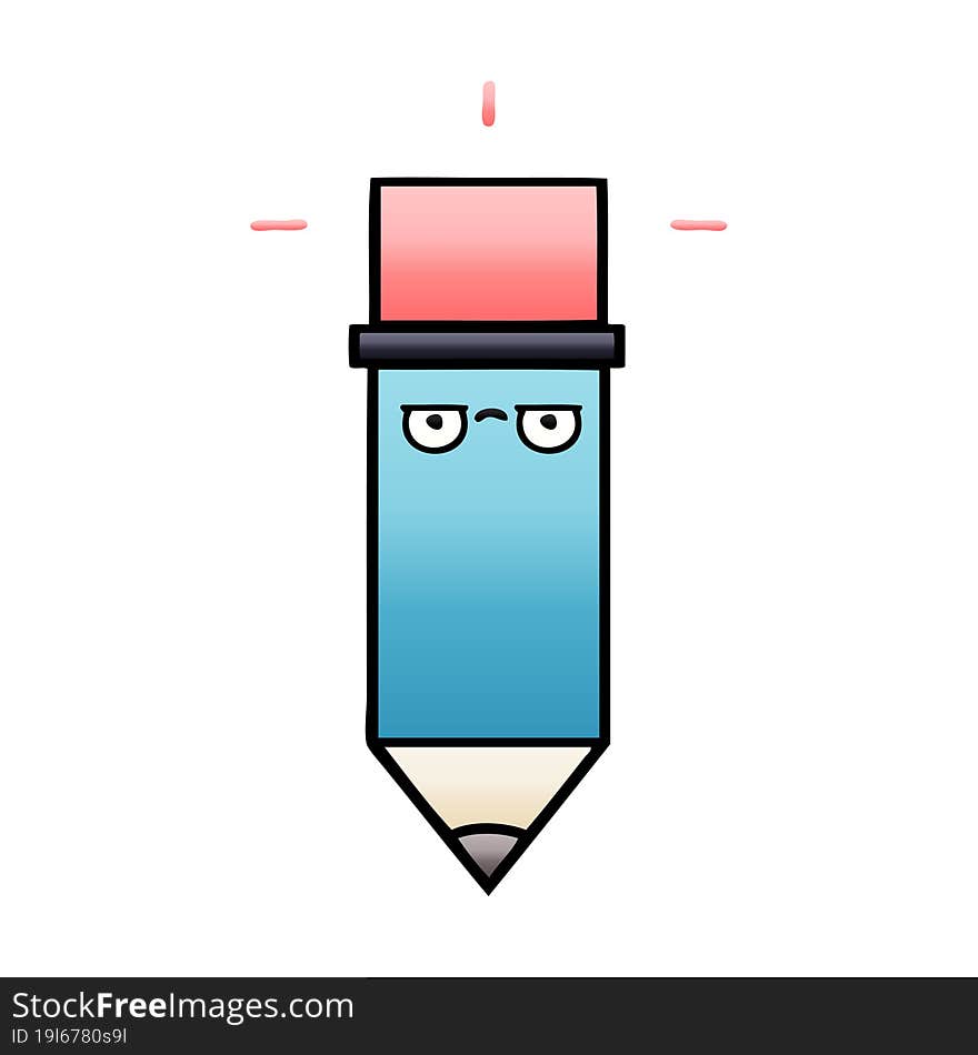 gradient shaded cartoon of a pencil