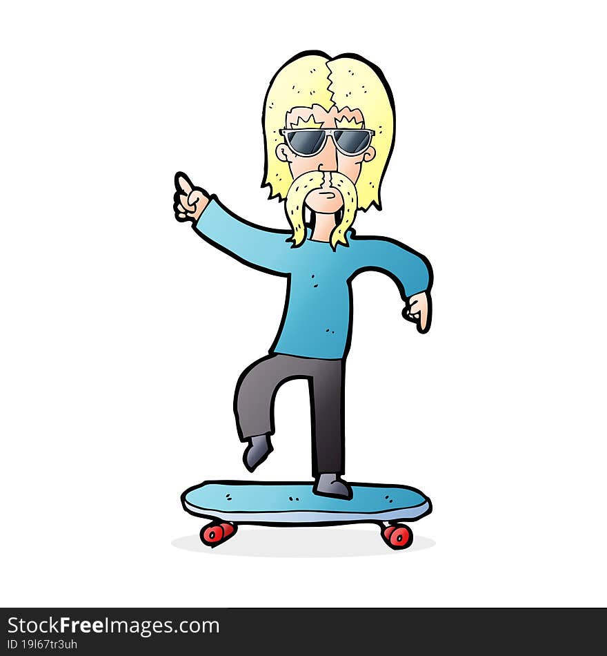 cartoon old skater