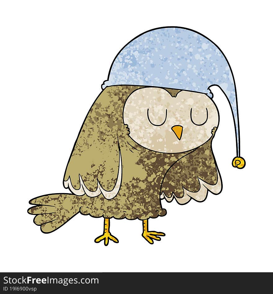 cartoon owl sleeping. cartoon owl sleeping