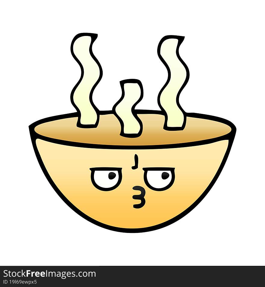 gradient shaded cartoon bowl of hot soup