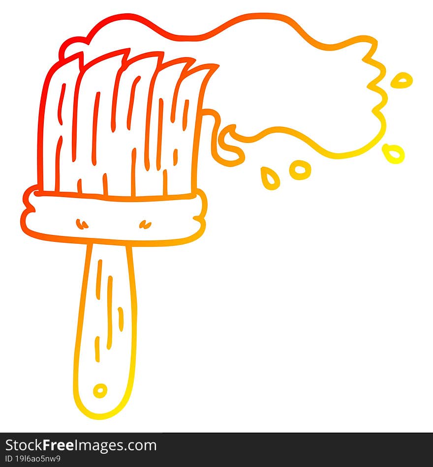 warm gradient line drawing cartoon paint brush