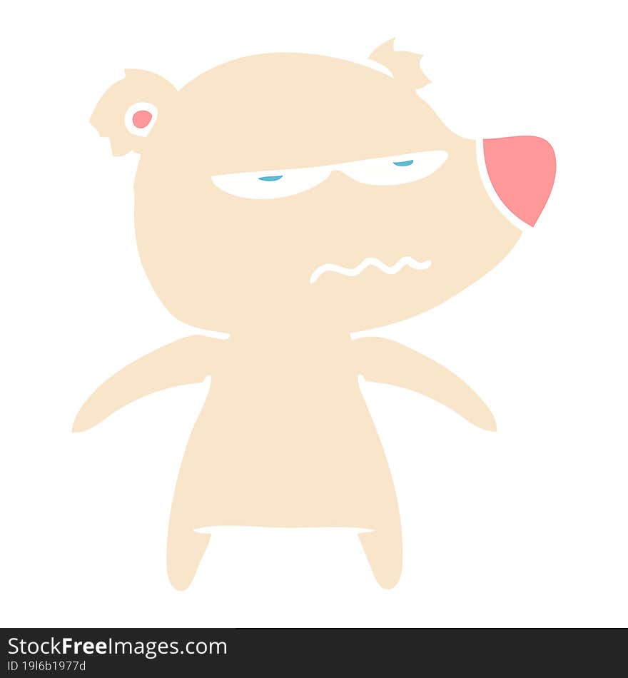 angry bear flat color style cartoon