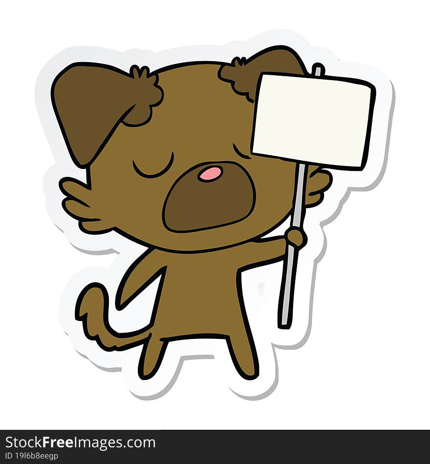 sticker of a cartoon dog