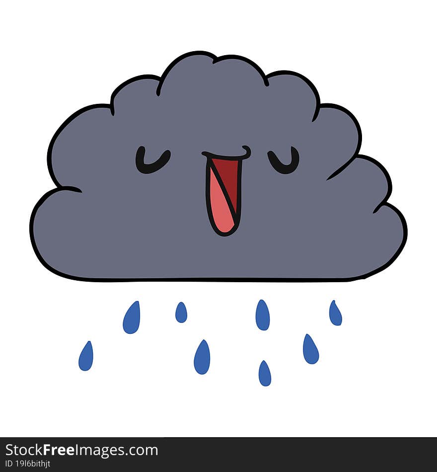 Cartoon Kawaii Weather Rain Cloud