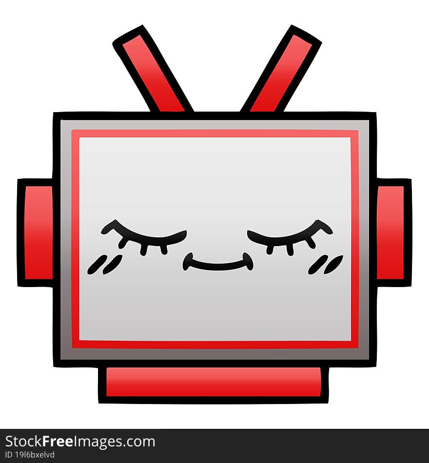 Gradient Shaded Cartoon Robot Head