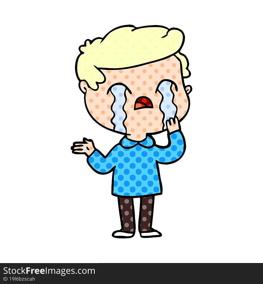 cartoon man crying. cartoon man crying