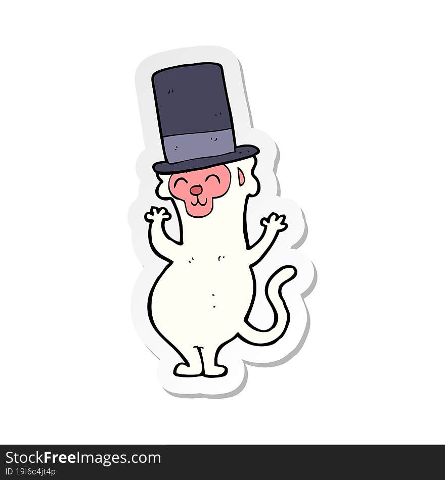 Sticker Of A Cartoon Monkey In Top Hat