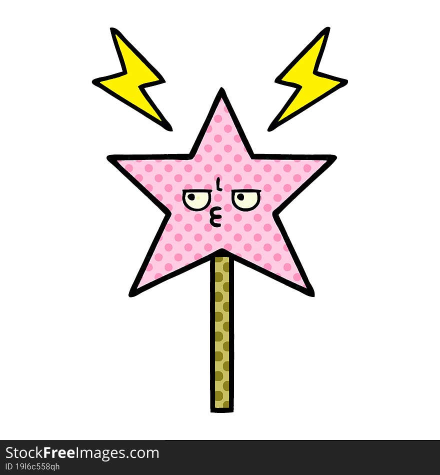 comic book style cartoon magic wand