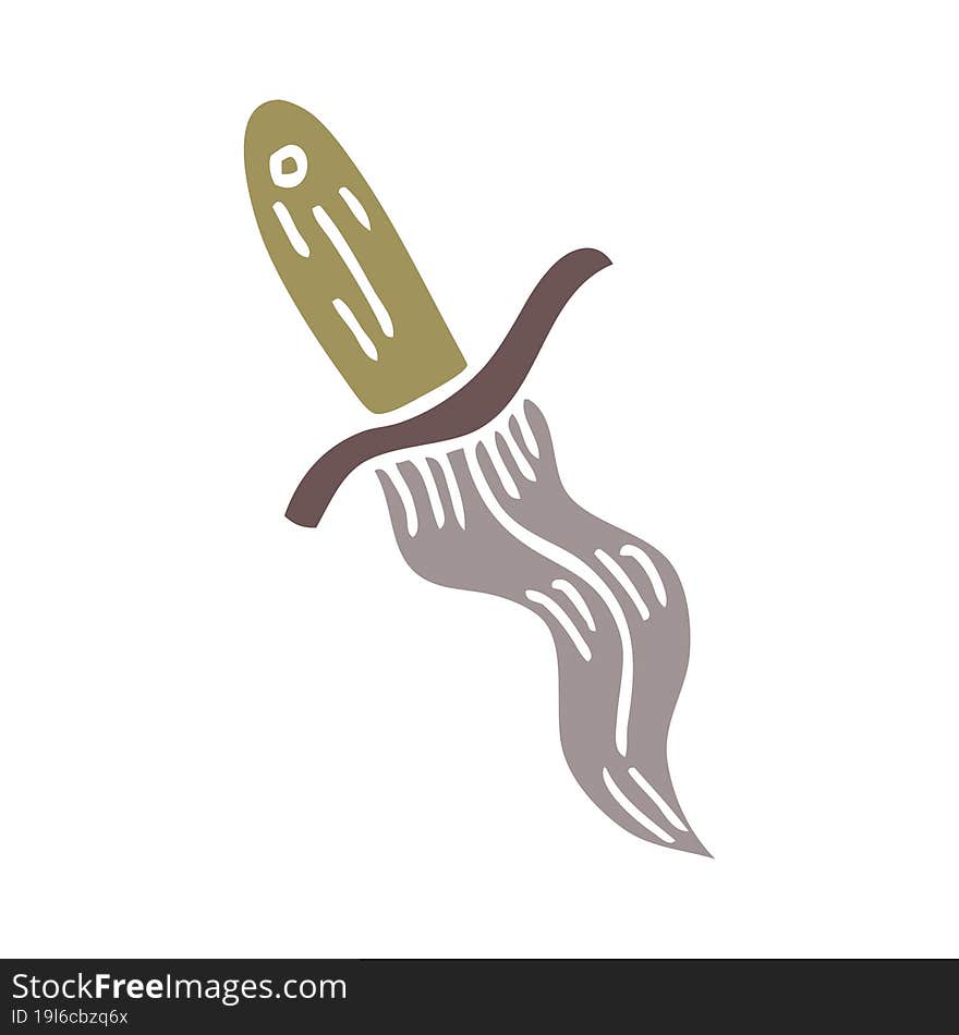 Cartoon Doodle Tattoo Dagger Symbol