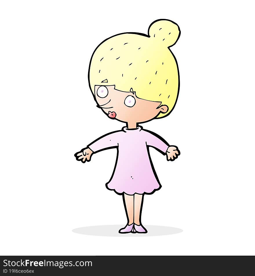 Cartoon Surprised Woman