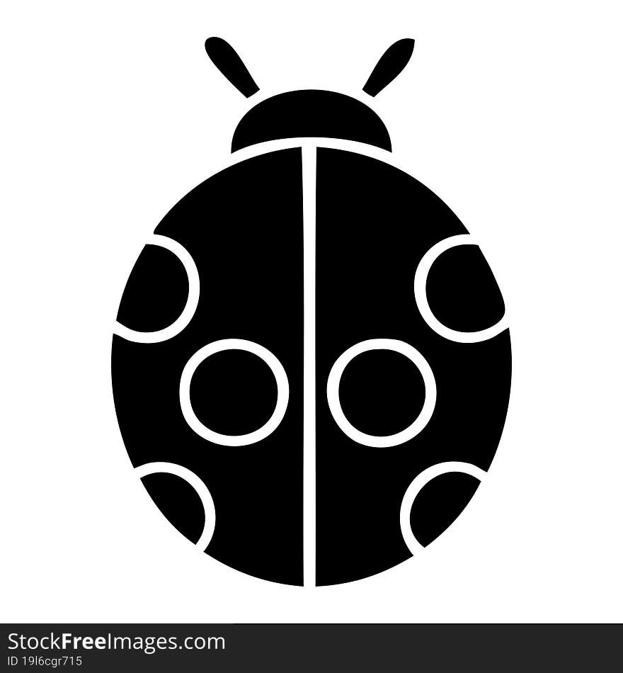 flat symbol of a lady bug. flat symbol of a lady bug