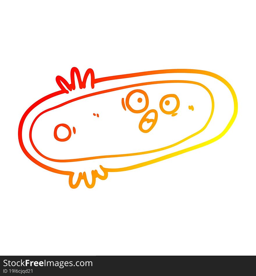 warm gradient line drawing cartoon germ