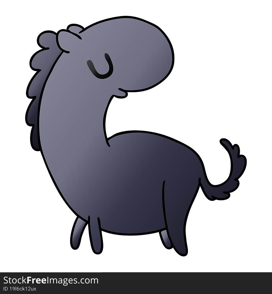 gradient cartoon kawaii of a cute horse