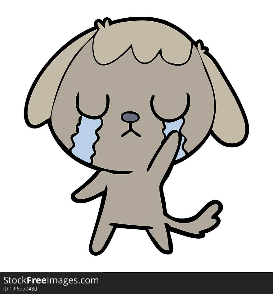 cute cartoon dog crying. cute cartoon dog crying