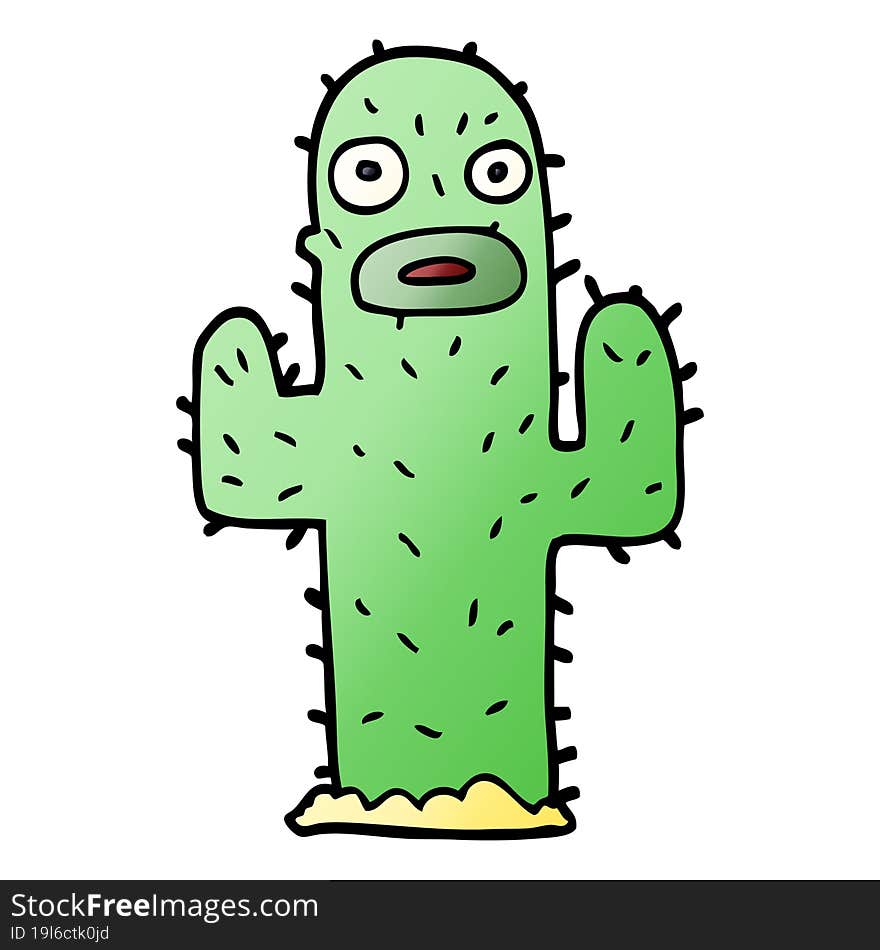 cartoon doodle cactus