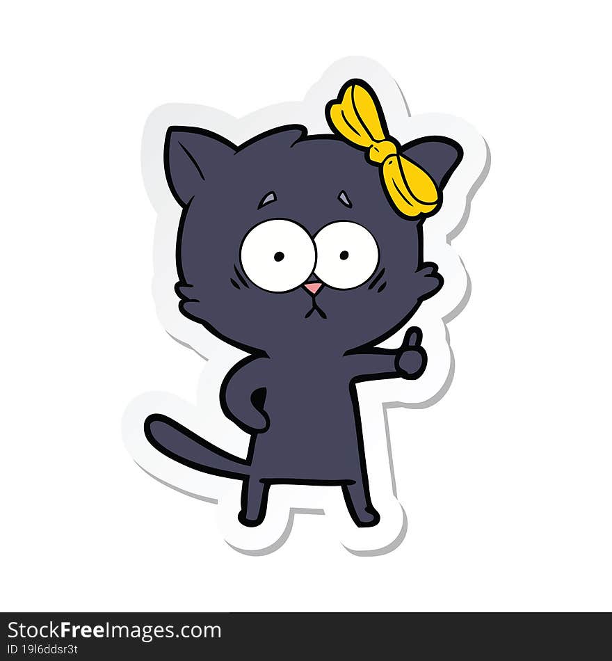 sticker of a cartoon cat